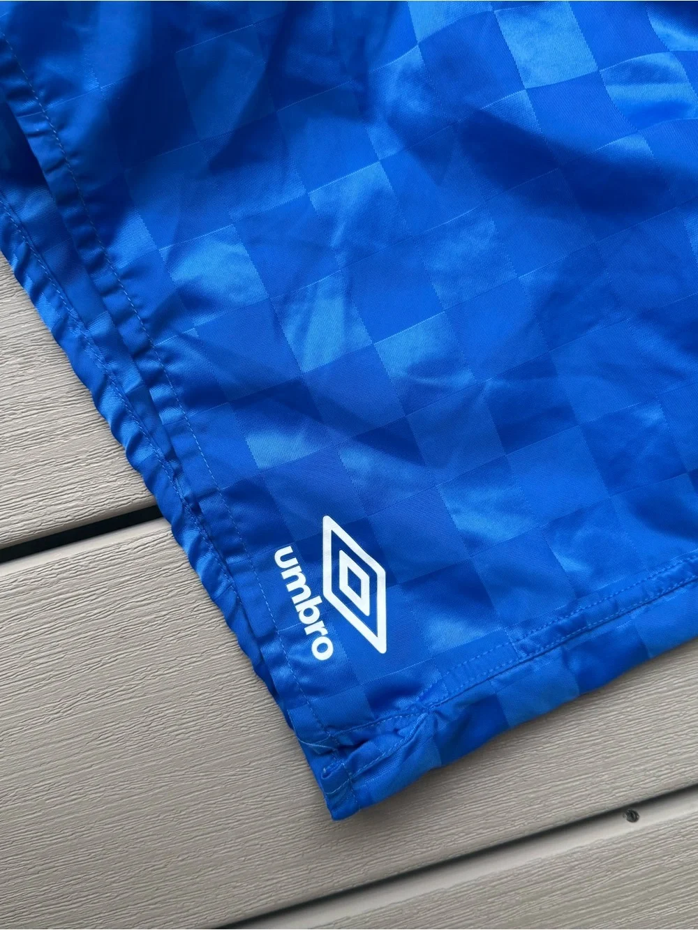 Umbro Kids Blue Checkered Athletic Soccer Shorts Size XL